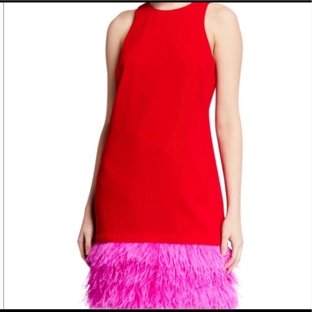 NWT size 4 Trina Turk feather dress